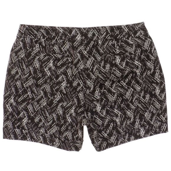 Apt 9 Chino Shorts Size 12 Womens Black White Print Cuffed Stretch W33 Inseam 5 - Picture 3 of 11